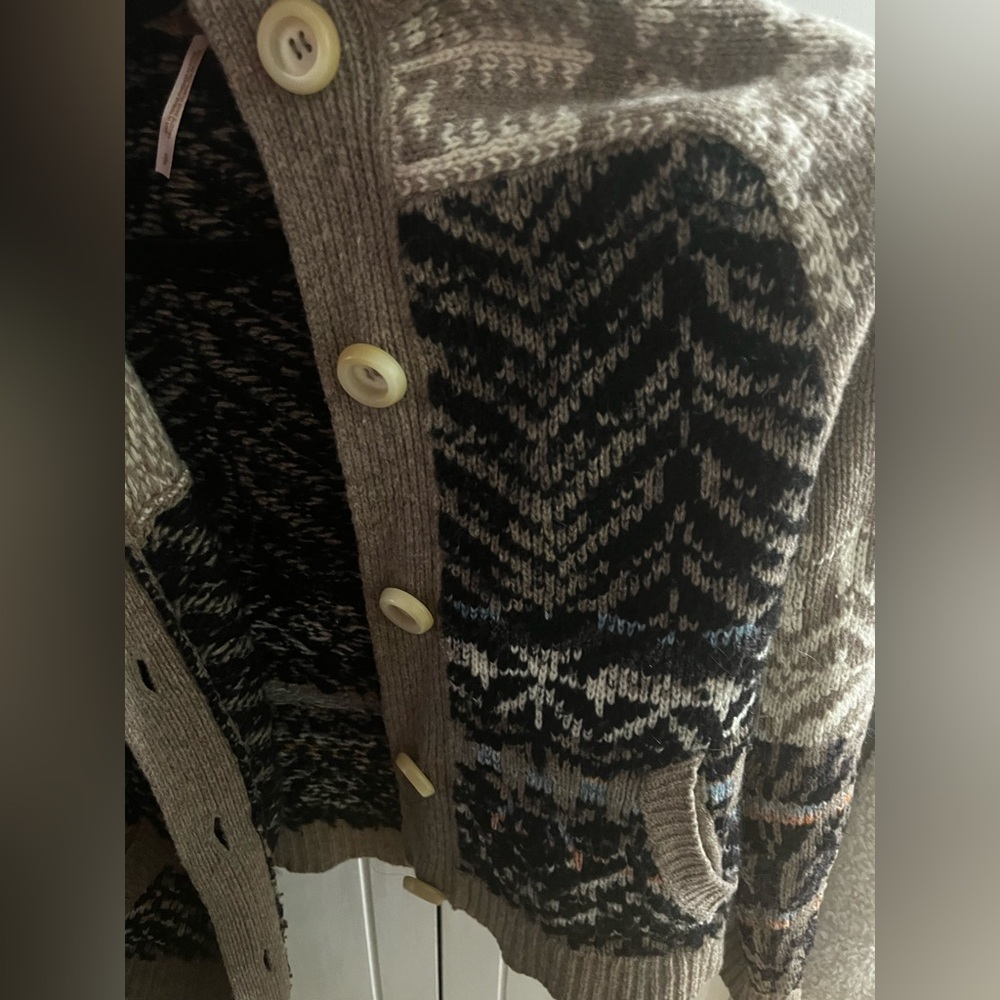 Free People fair isle cardigan sweater size Small - Picture 5 of 5